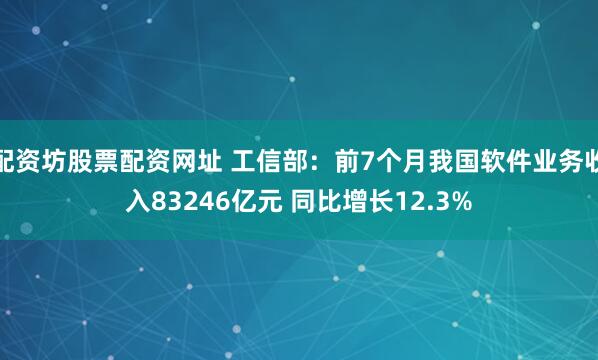 配资坊股票配资网址 工信部：前7个月我国软件业务收入83246亿元 同比增长12.3%